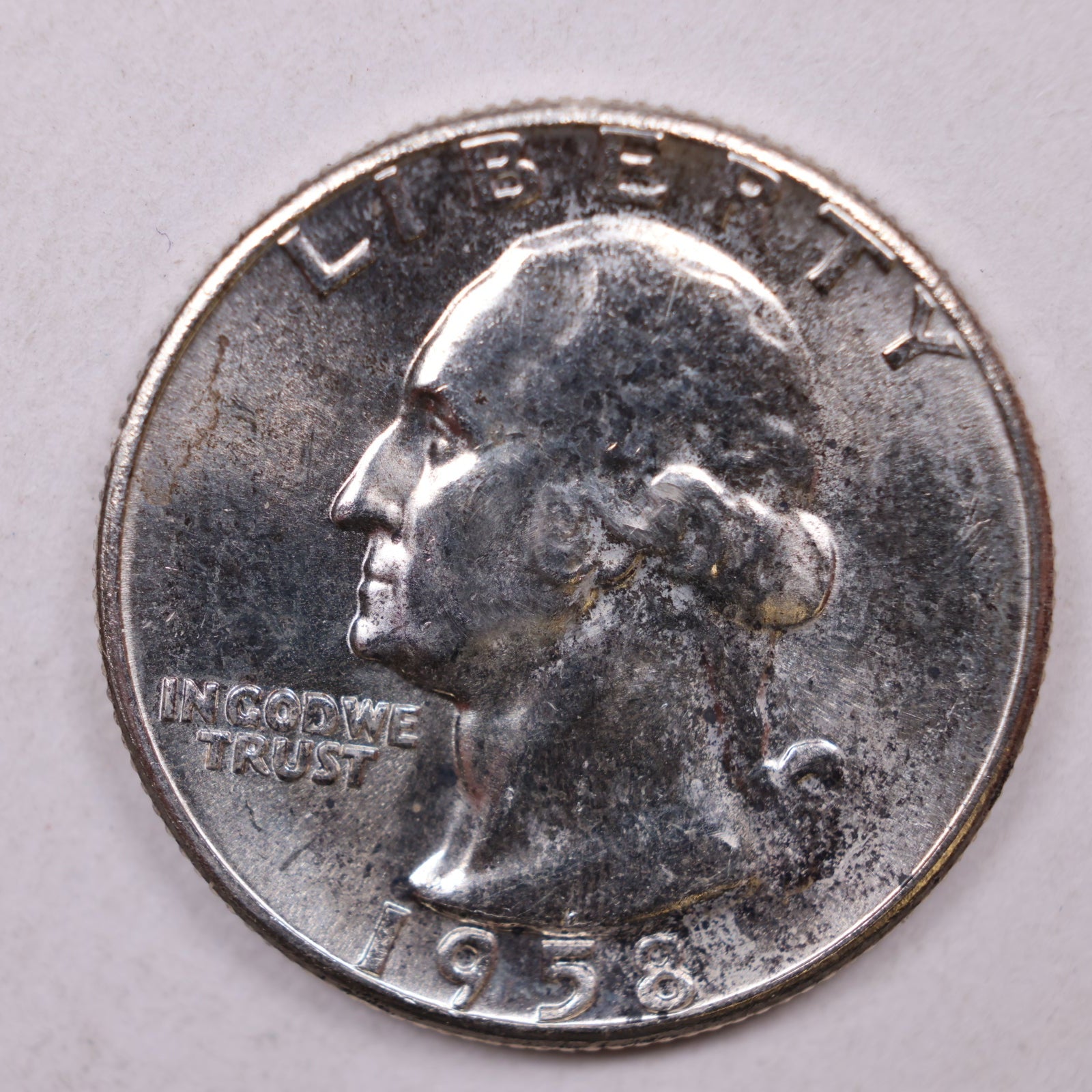 1958 Silver Washington Quarter., Mint State Uncirculated Coin., Store #QR1402