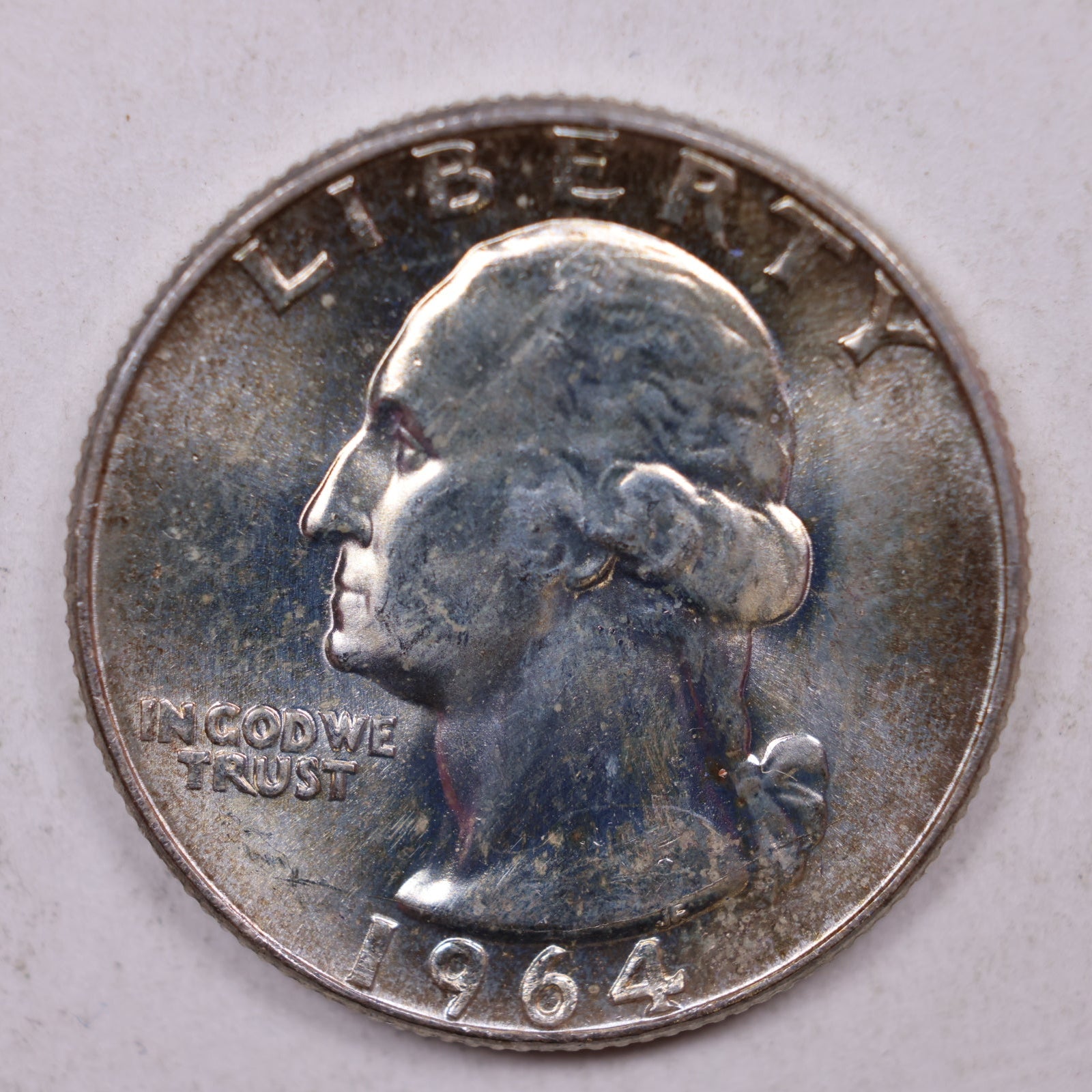 1964 Silver Washington Quarter., Mint State Uncirculated Coin., Store #QR1414