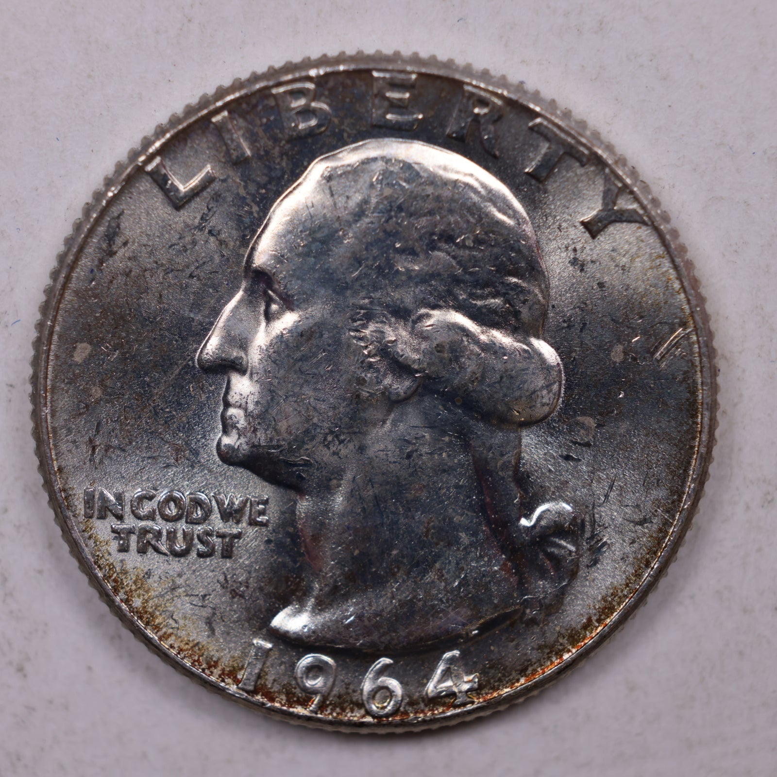 1964-D Silver Washington Quarter., Mint State Uncirculated Coin., Store #QR1415