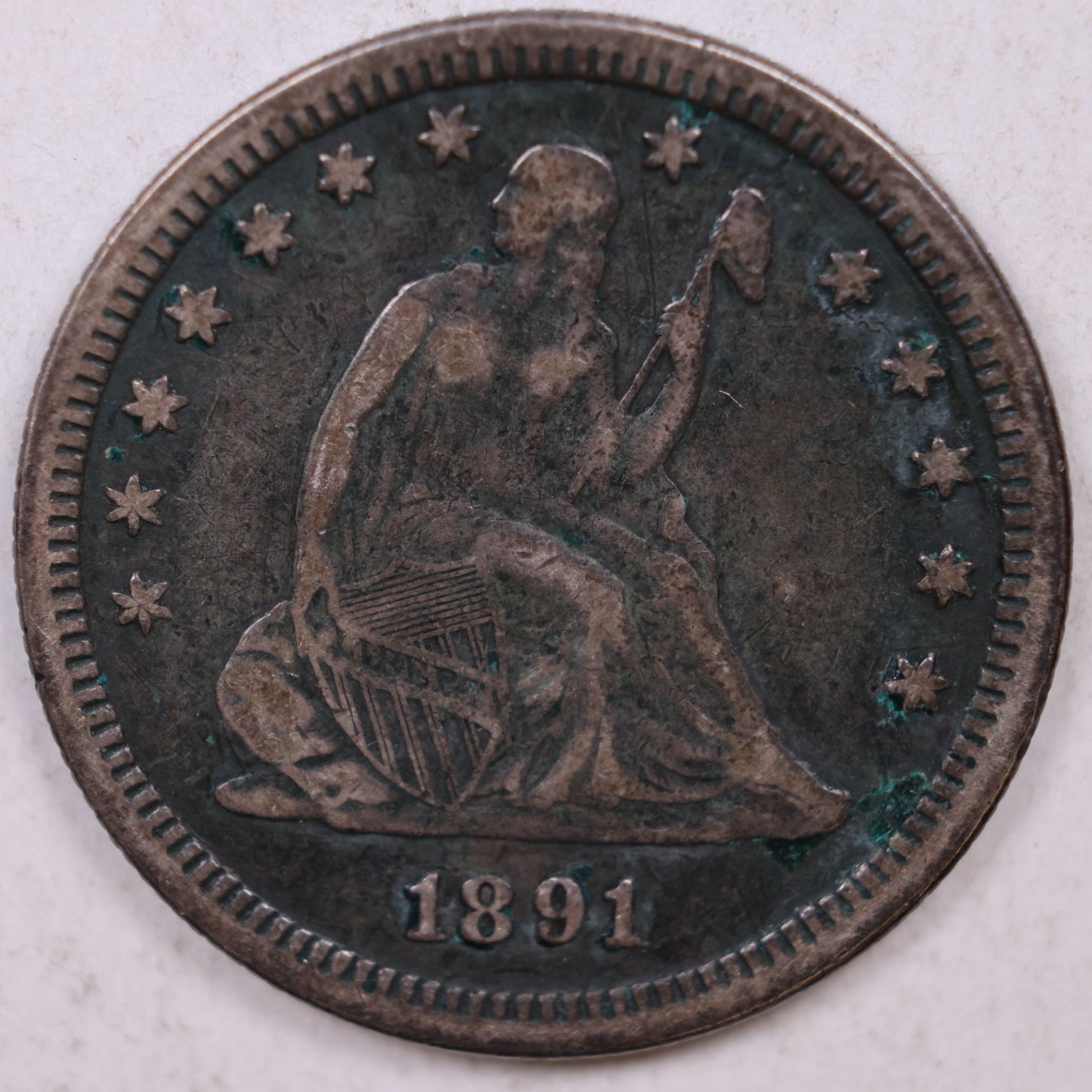 1891-S Seated Liberty Quarter, Very Fine Circulated Coin, Store #QR528