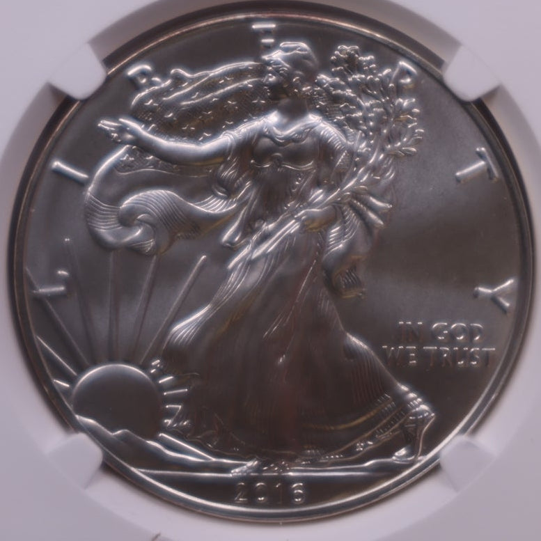 2016-W Burnished American Silver Eagle, Lettered Edge, NGC MS-70, Store#AE0422