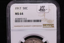 1917 Walking Liberty Half Dollar.  NGC Graded MS-64.  Store
