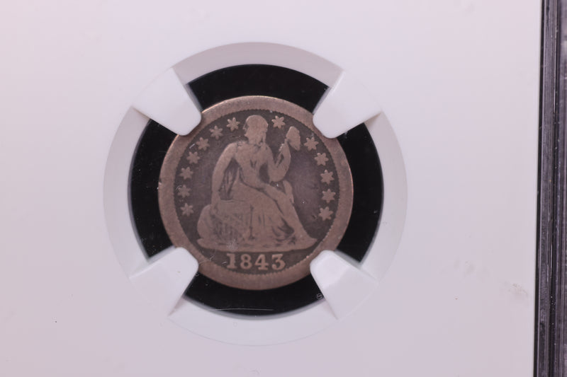 1843-O Seated Liberty Dime, Harder Date in Grade. NGC VG-8. Store
