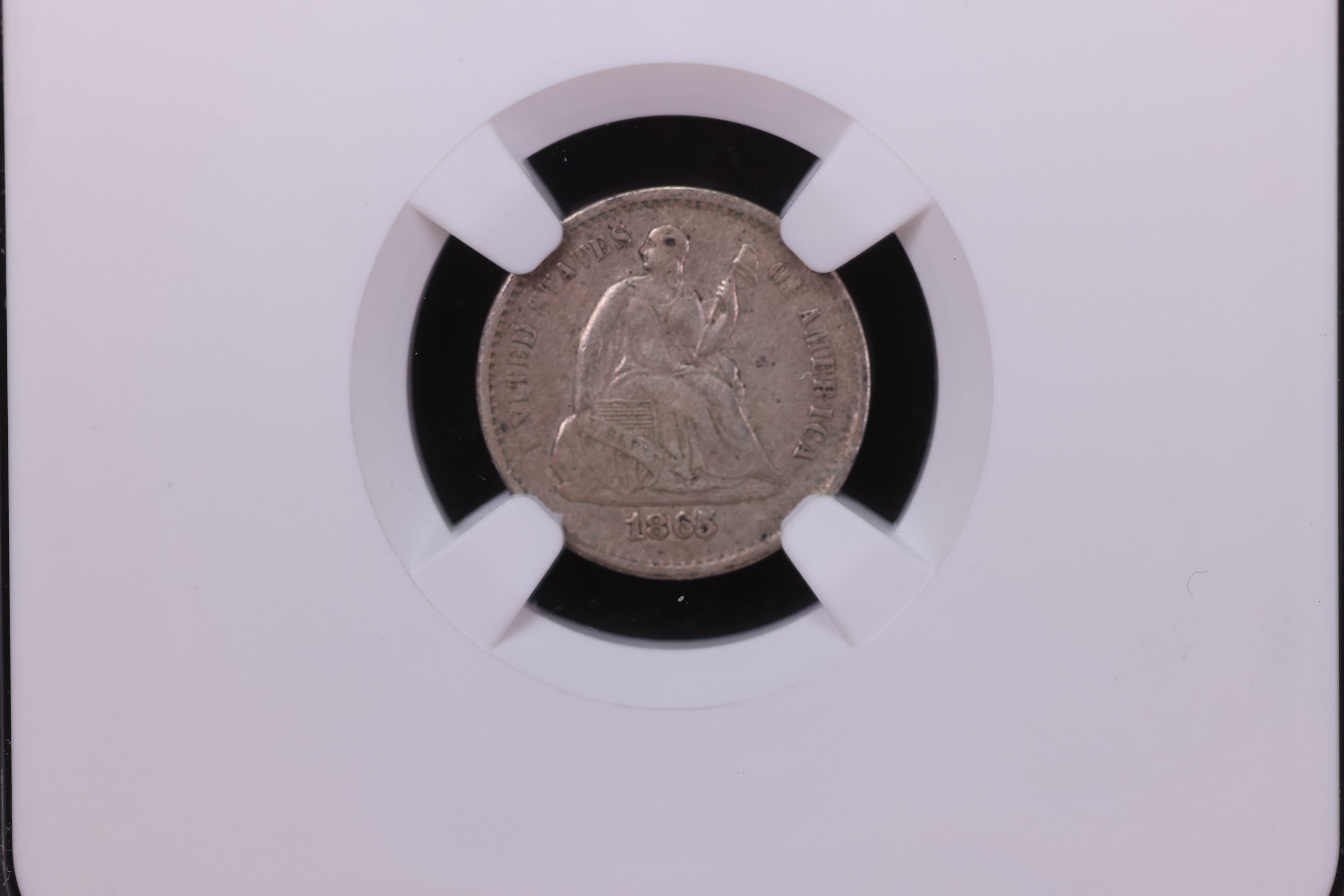 1865-S Seated Liberty Half Dime. Nice Early Harder Date. NGC XF-45, Store #14005