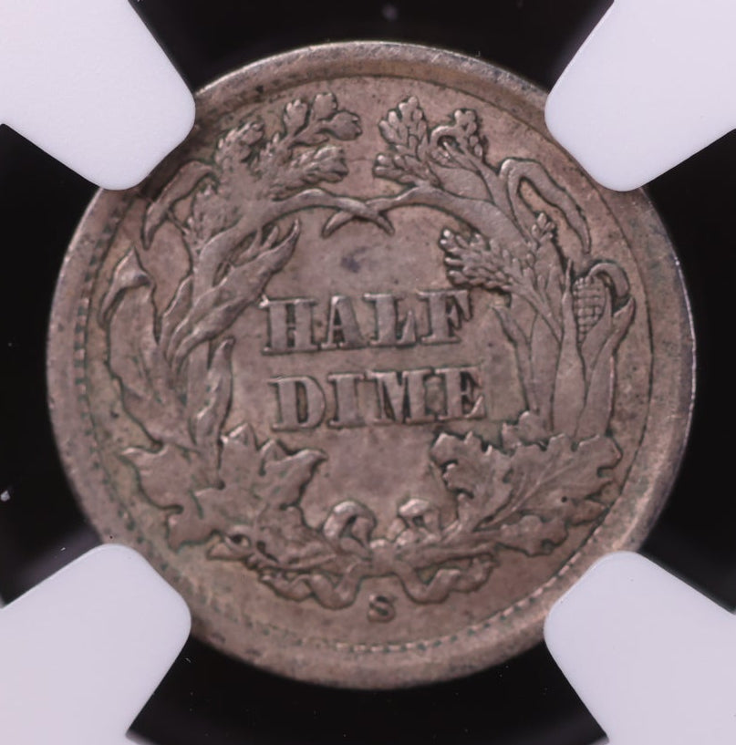 1865-S Seated Liberty Half Dime. Nice Early Harder Date. NGC XF-45, Store #14005