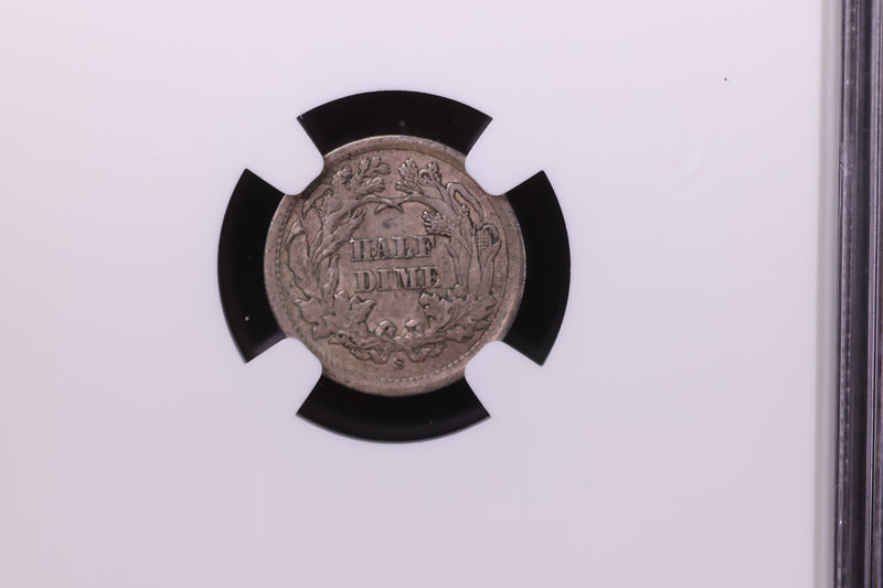 1865-S Seated Liberty Half Dime. Nice Early Harder Date. NGC XF-45, Store