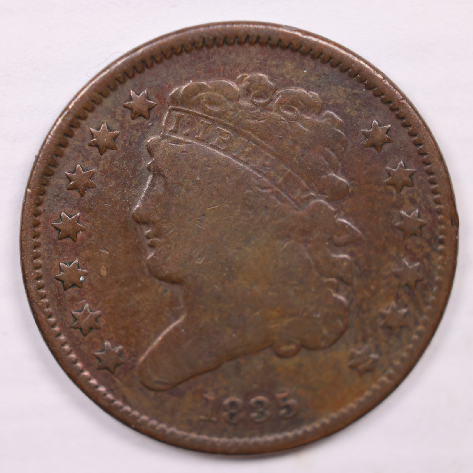 1835 Classic Head Half Cent, Very Good Circulated Coin, Store #HT0018