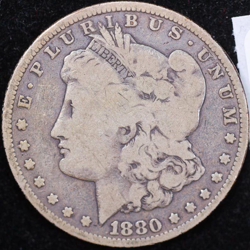 1880 Morgan Silver Dollar, Affordable Collectible Circulated Coin. Store Sale
