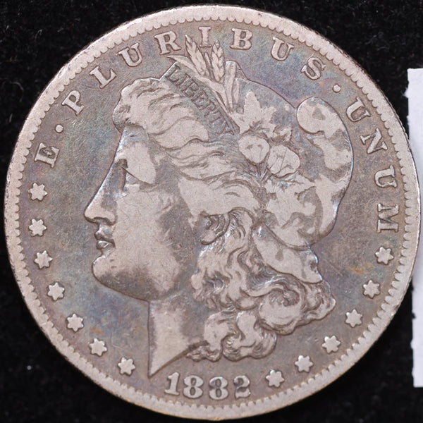 1882-S Morgan Silver Dollar, Very Good+ Circulated Coin, Store #DR0256