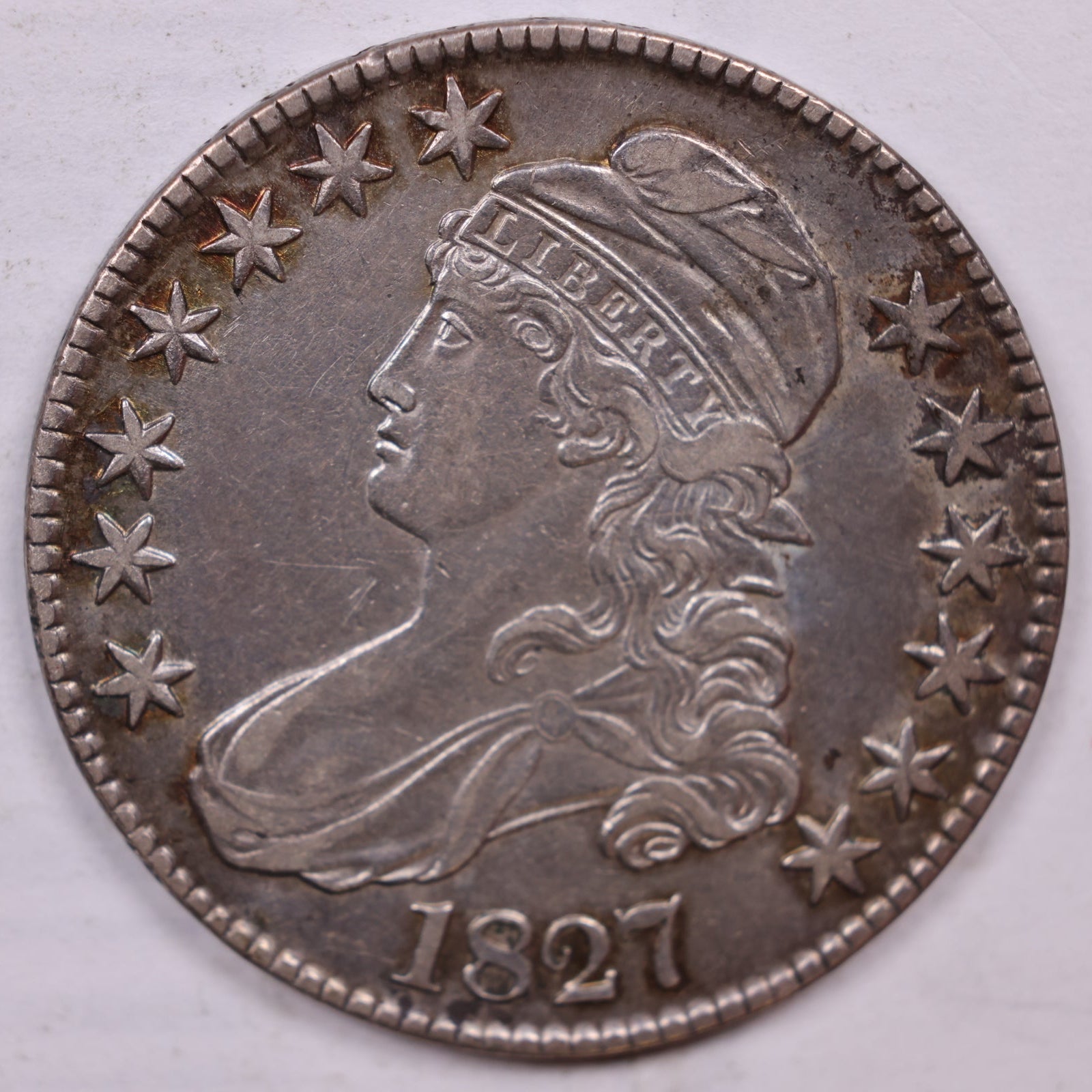 1827 Cap Bust Half Dollar, About Uncirculated Coin Store #HR1866