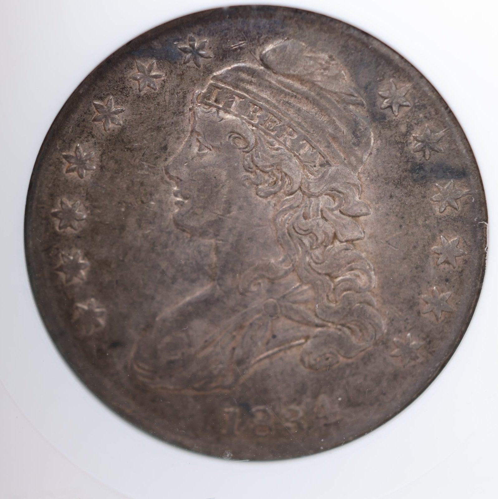 1834 Capped Bust Half Dollar, ANACS EF 40., Circulated Coin. Store #03