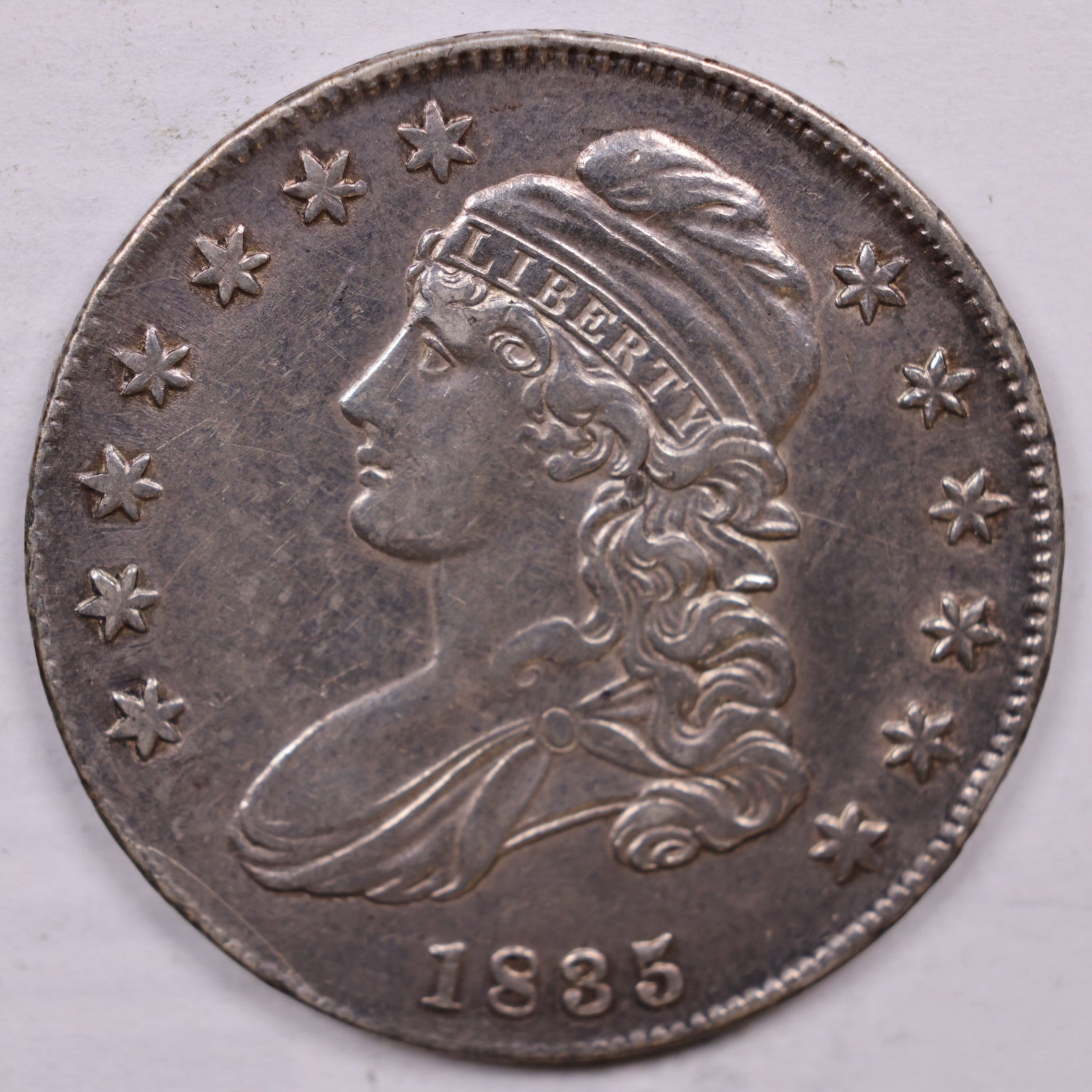 1835 Cap Bust Half Dollar, Very Fine Circulated Coin Store #HR1869