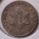 1852 3 Cent Silver., TRYME., Very Fine Circulated Coin., Store