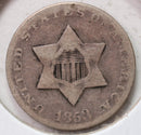1853 3 Cent Silver., TRYME., Fine Circulated Coin., Store
