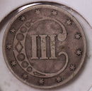 1853 3 Cent Silver., TRYME., Fine Circulated Coin., Store
