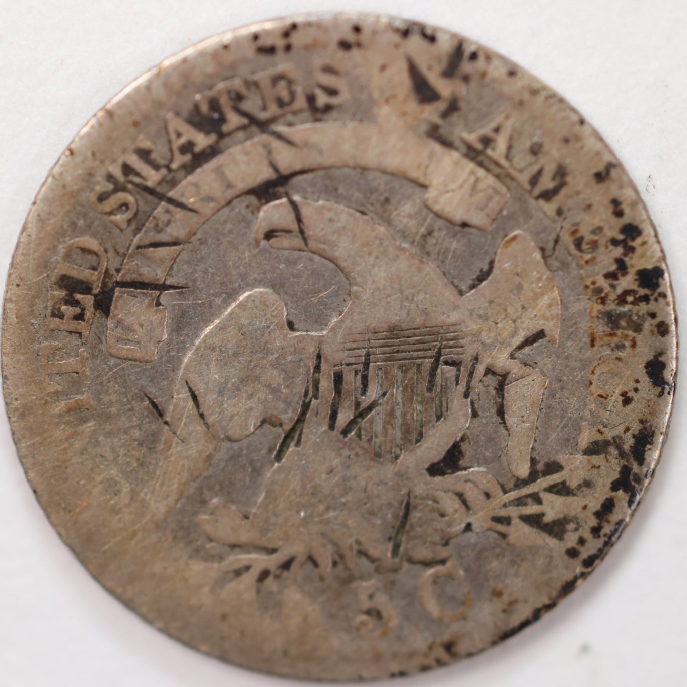 1829 Cap Bust Half Dime, Very Good Circulated Coin, Store #M829.01