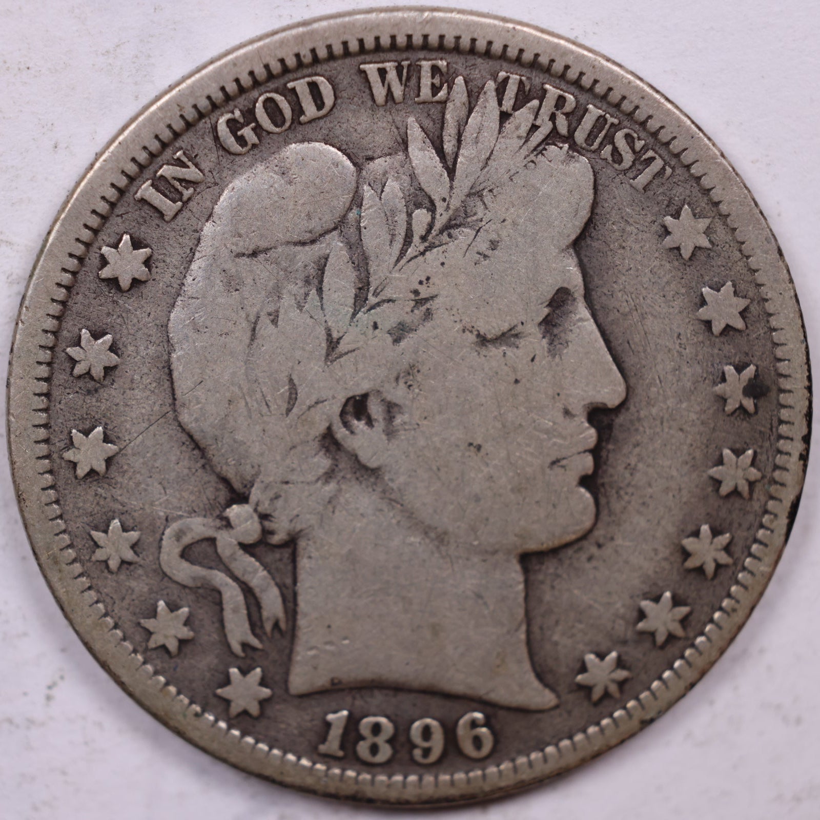 1896-S Barber Half Dollar, Fine Circulated Coin, Store #HR1888