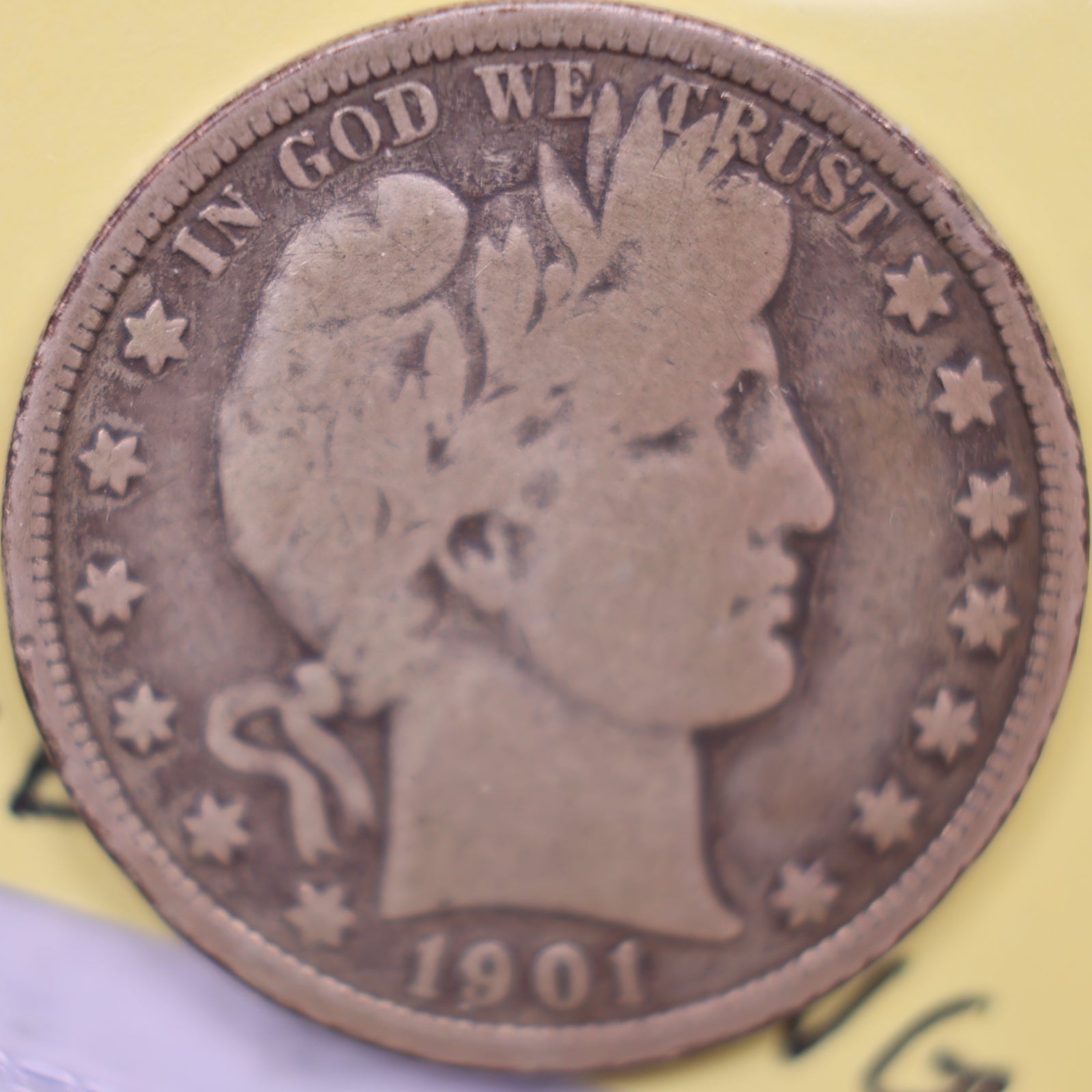 1901-S Barber Half Dollar, Very Good Circulated Coin, Store #HR1892