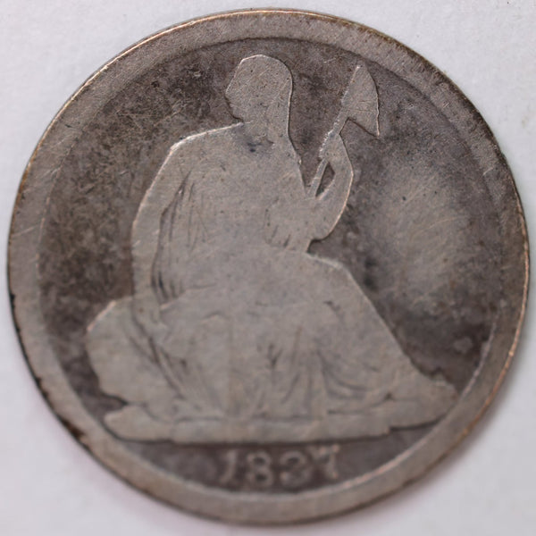 1837 Seated Half Dime, Very Good Circulated Coin, Store #M837.51