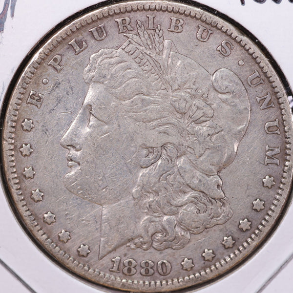 1880 Morgan Silver Dollar, Fine Circulated Coin, Store #DR0161