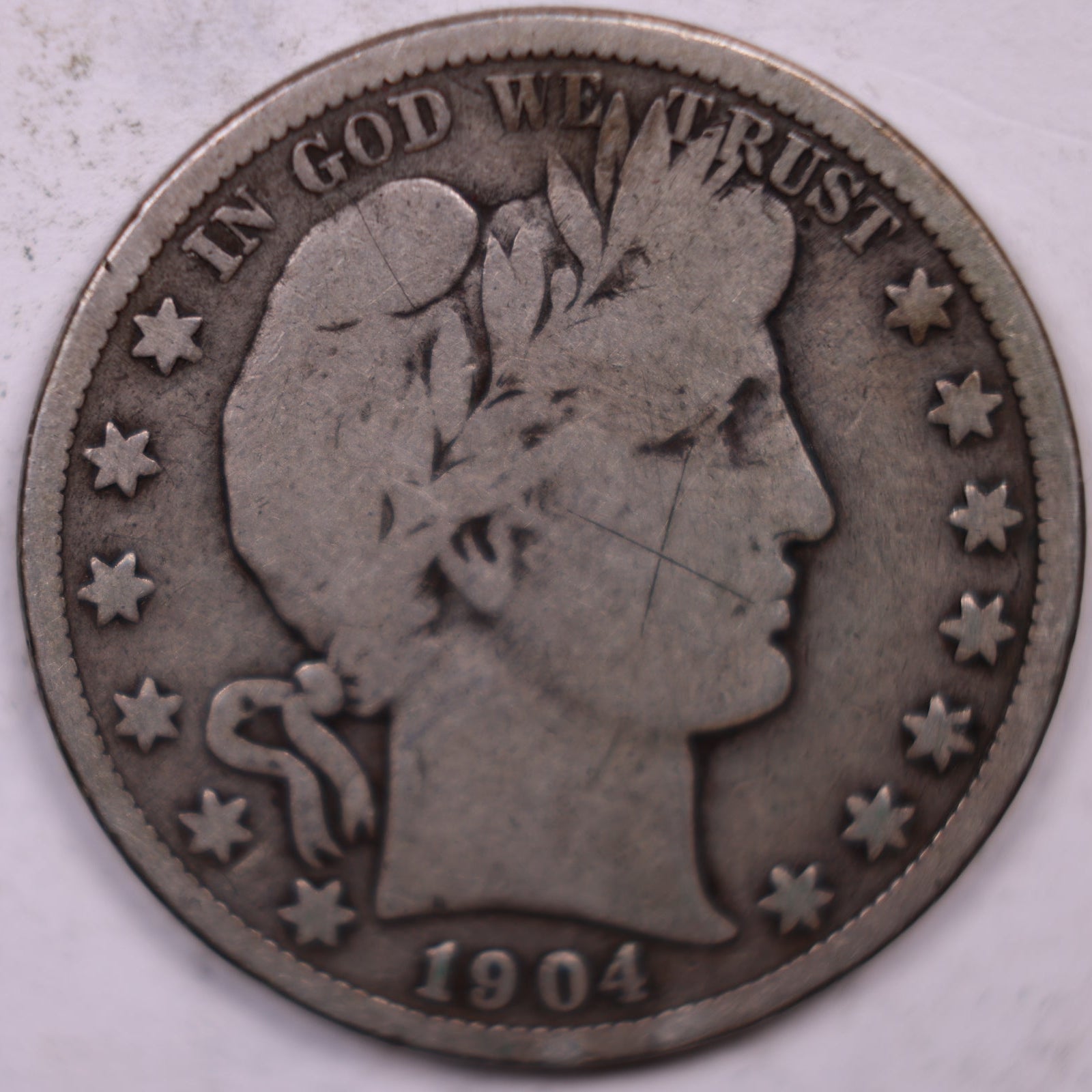 1904-S Barber Half Dollar, Very Good Circulated Coin, Store #HR1895