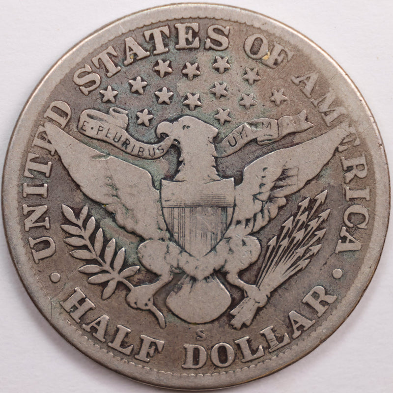 1913-S Barber Half Dollar, Very Good Circulated Coin, Store