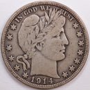 1914 Barber Half Dollar, Fine Circulated Coin, Store