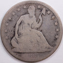 1865-S Liberty Seated Half Dollar, Very Good Circulated Coin, Store