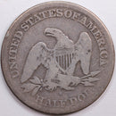 1865-S Liberty Seated Half Dollar, Very Good Circulated Coin, Store