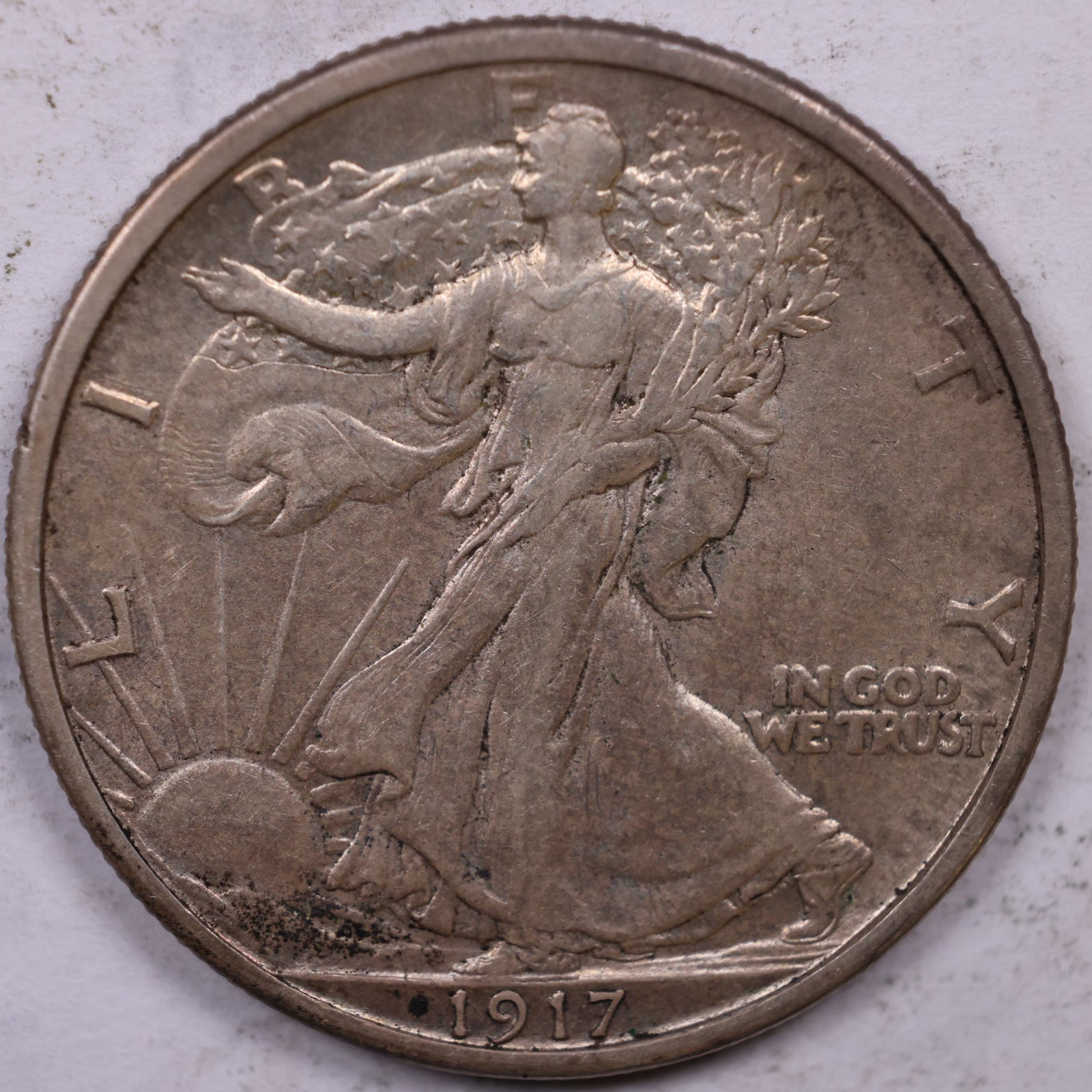 1917-S Walking Liberty Half Dollar, About Uncirculated Coin, Store #HR1905