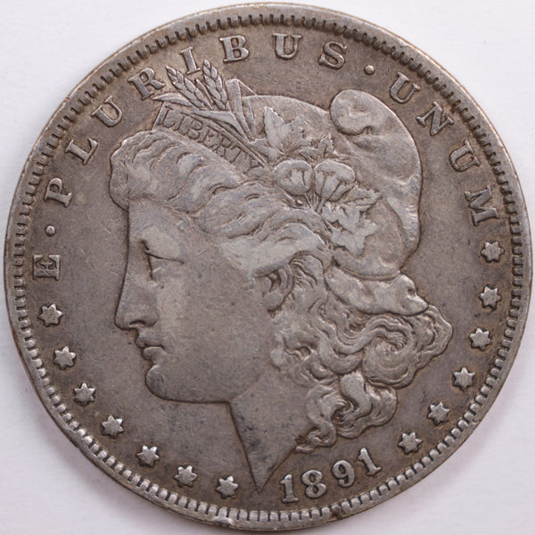 1891-O Morgan Dollar, Very Good+ Circulated Coin, Store #DR0835