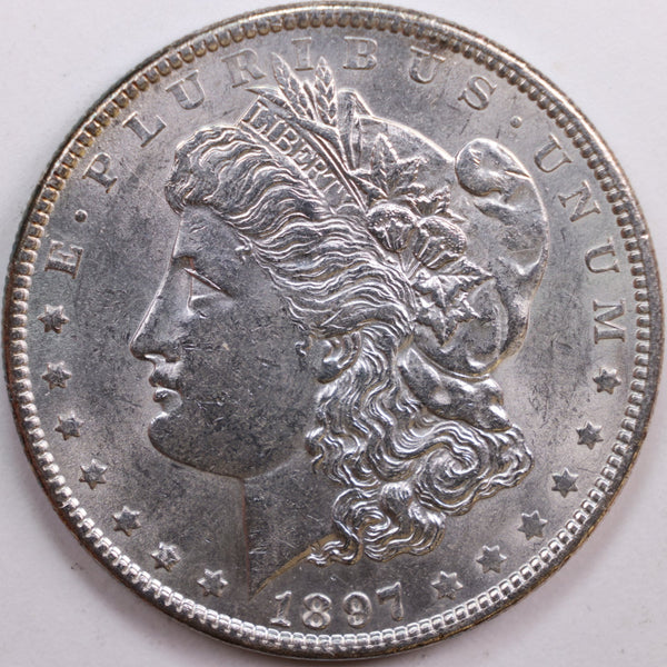 1897 Morgan Dollar, Mint State Uncirculated Coin, Store #DR0832