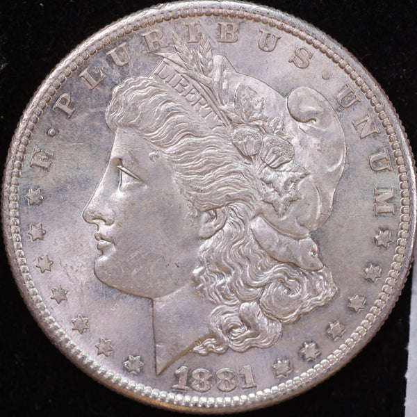 1881-S Morgan Silver Dollar, About Uncirculated Coin, Store #DR0180