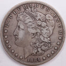1884 Morgan Dollar, Very Good Circulated Coin, Store