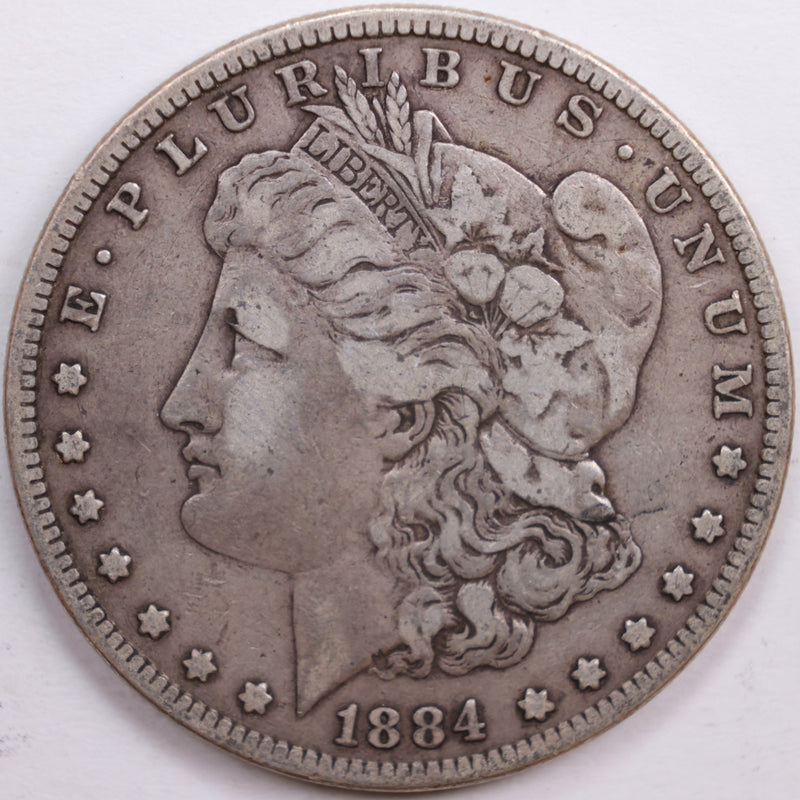 1884 Morgan Dollar, Very Good Circulated Coin, Store