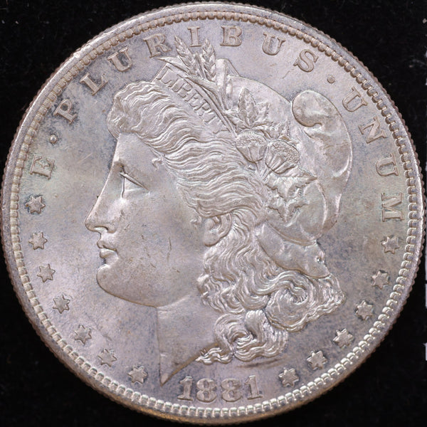 1881-S Morgan Silver Dollar, About Uncirculated Coin, Store #DR0181