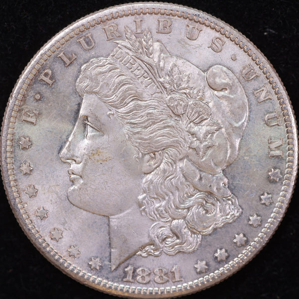 1881-S Morgan Silver Dollar, About Uncirculated Coin, Store #DR0184