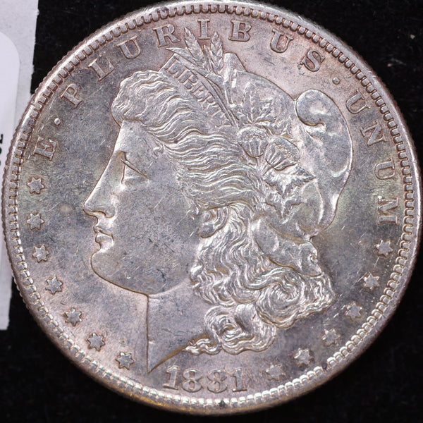 1881-S Morgan Silver Dollar, About Uncirculated Coin, Store #DR0183