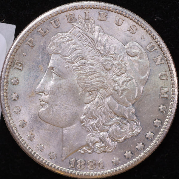 1881-S Morgan Silver Dollar, About Uncirculated Coin, Store #DR0185