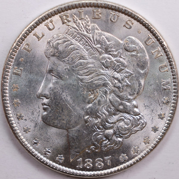 1887 Morgan Dollar, Mint State Uncirculated Coin, Store #DR0823