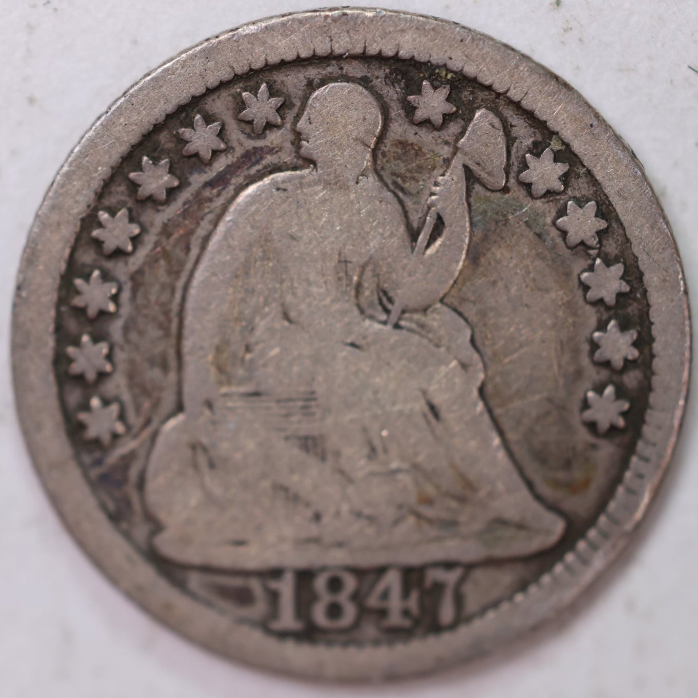 1847 Seated Half Dime, Fine Circulated Coin, Store #M847.01