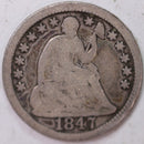 1847 Seated Half Dime, Fine Circulated Coin, Store