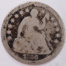 1856, Seated Half Dime, Good Circulated Coin, Store