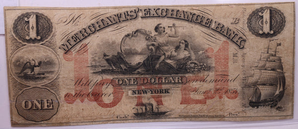 1854 $1, Merchants Bank, ANACASTIA., ALTERED, Wash D.C., STORE #18482