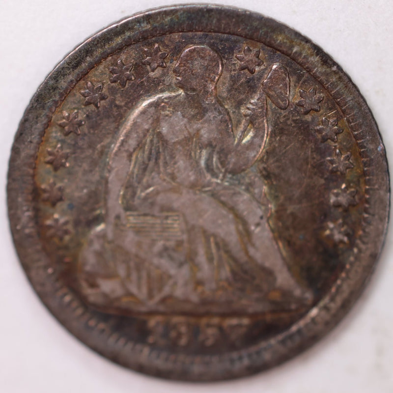 1857-O, Seated Half Dime, Net Very Fine Circulated Coin, Store