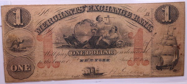 1854 $1, Merchants Bank, ANACASTIA., ALTERED, Wash D.C., STORE #18483