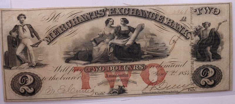 1854 $2, Merchants Bank, ANACASTIA., Wash D.C., STORE
