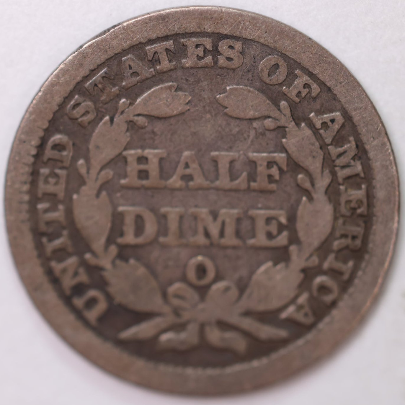1858-O, Seated Half Dime, Very Good Circulated Coin, Store #M858O01