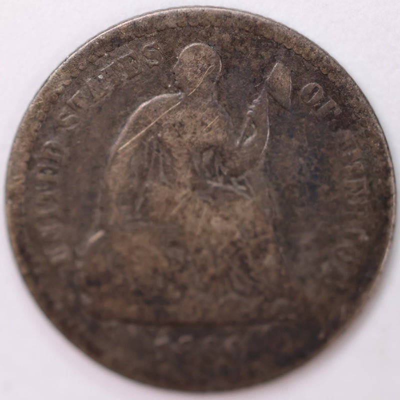 1860, Seated Half Dime, Very Good Circulated Coin, Store