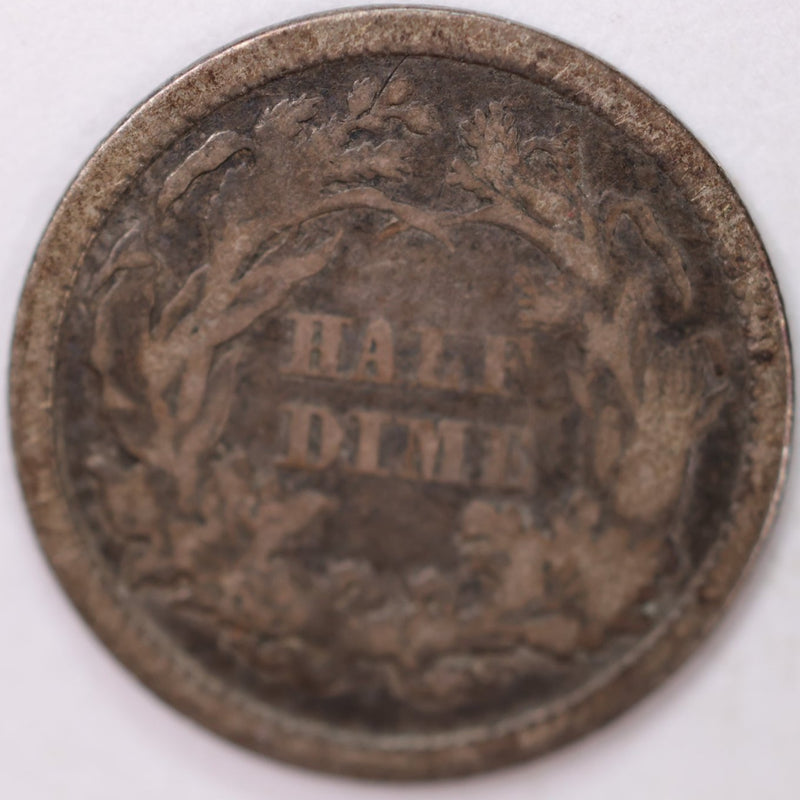 1860, Seated Half Dime, Very Good Circulated Coin, Store